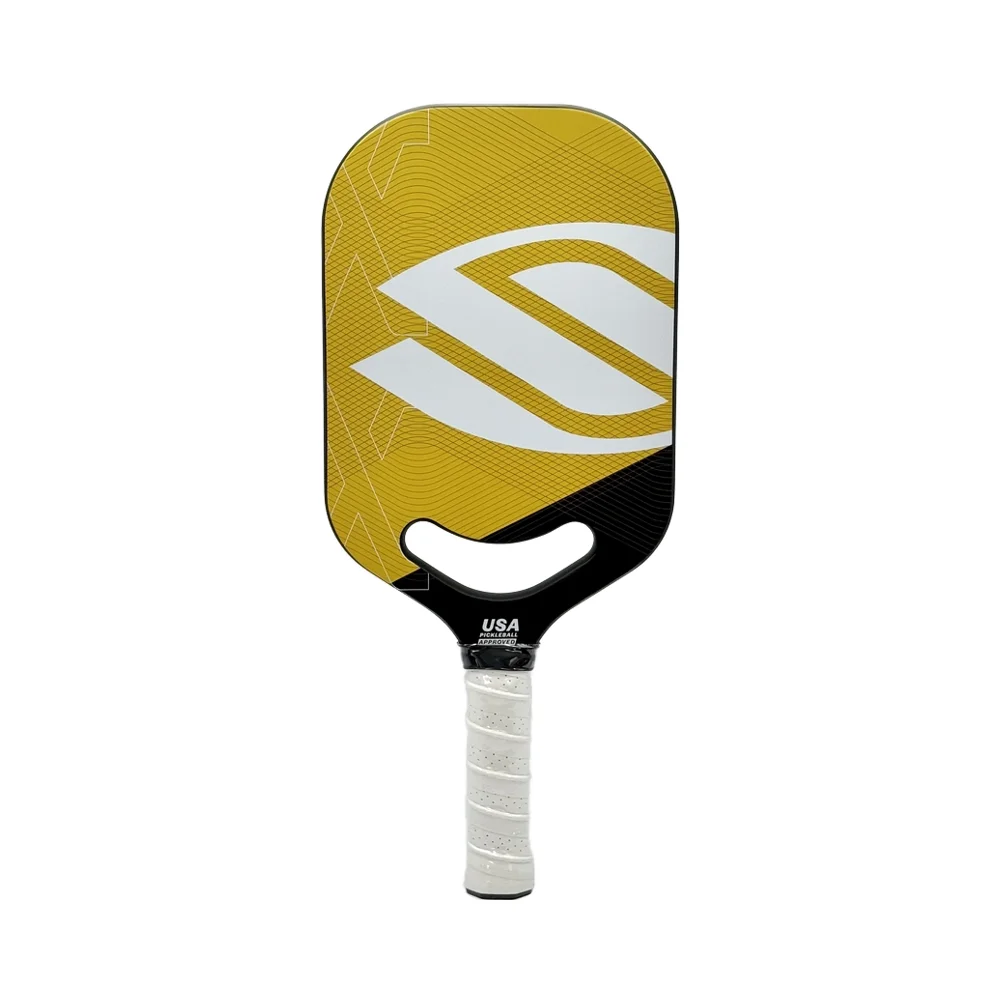 

2025 Ginkgo Yellow Pickleball Paddle T700 Carbon Fiber, PP Honeycomb Core, Integrated Hot Pressing Molding, Durable and Fashiona