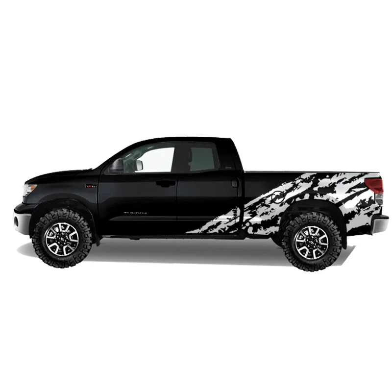 2pc Exterior Details Sticker Pickup Truck Tail Side Car  Stickers for Toyota -Tundra 2007-2013 CREWMAX CUSTOM VINYL DECAL WRAP