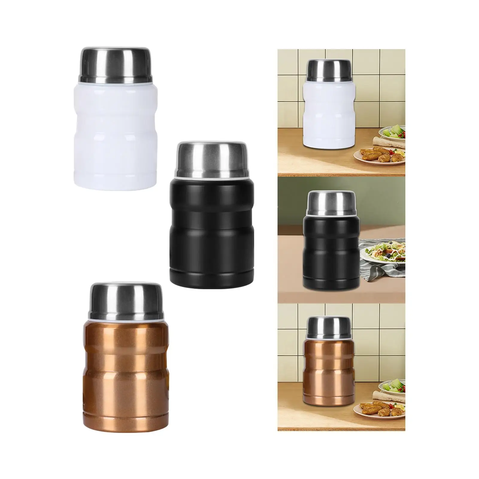 Flask for Hot Cold Food Portable Insulated Soup Container 500ml Thermal Flask for Cold Drink Picnic Barbecue Camping Ice Cream