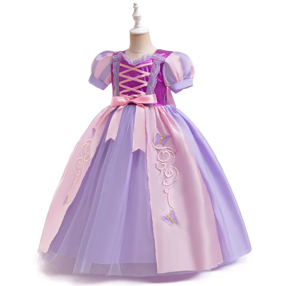 Girls Rapunzel Dress Up Princess Costume For Baby Girl Cosplay Party Dress Tangled Kids Birthday Gift Halloween Costume Princess