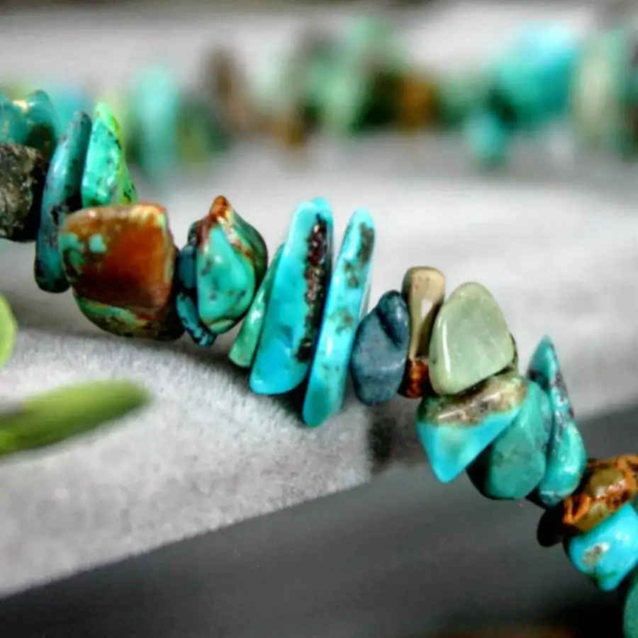 Handmade natural Turquoise ore irregular bead bracelet, men's cuff button bracelet, Ramadan prayer bead bracelet 3