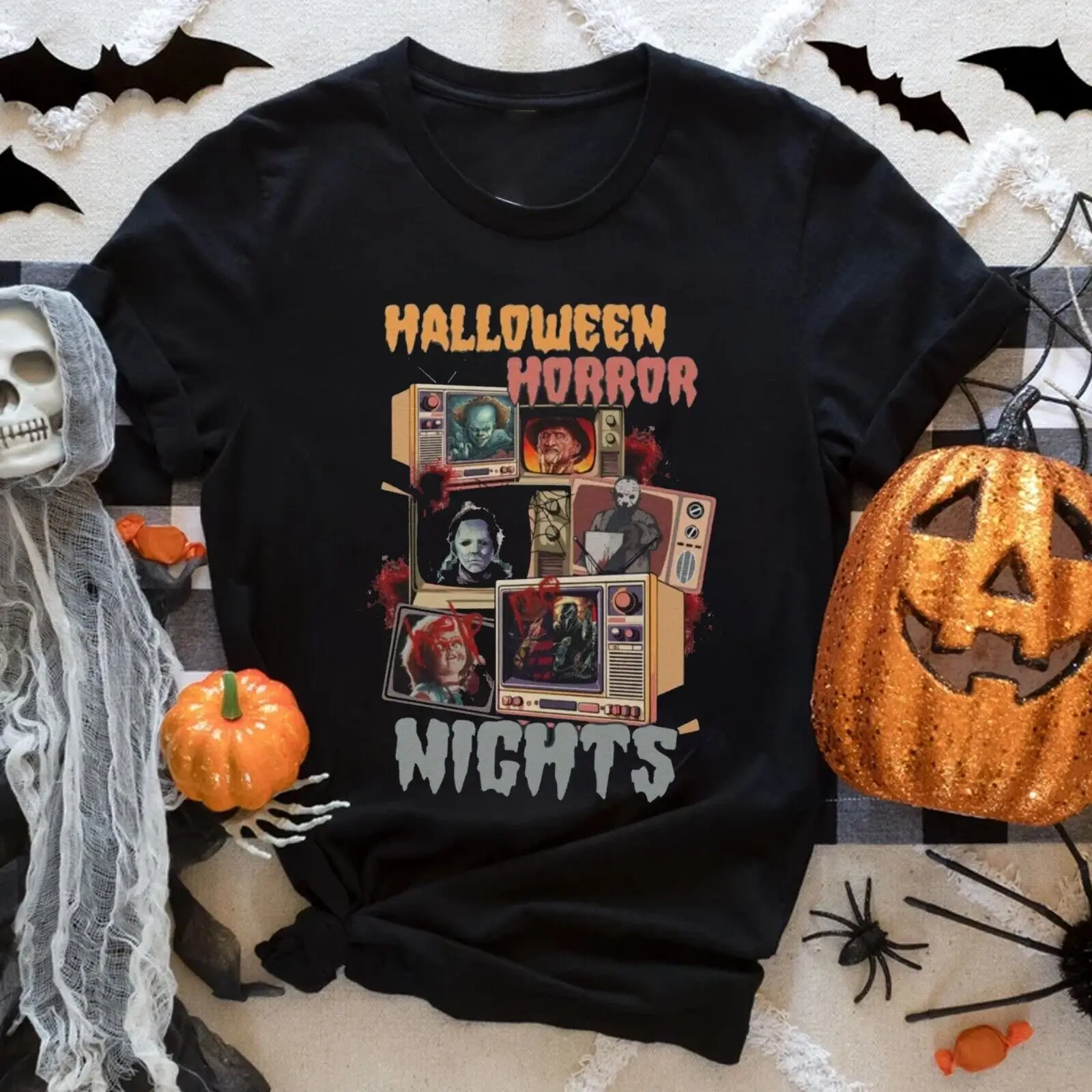 Halloween Horror Nights Friends Shirt, Vintage Halloween Tee, Horror Movie Shirt