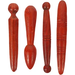 4 Pcs Acupuncture Stick Feet Massager Foot Back Pressure Point Tool Manual Sticks Reflexology Tools Wooden Hand Roller