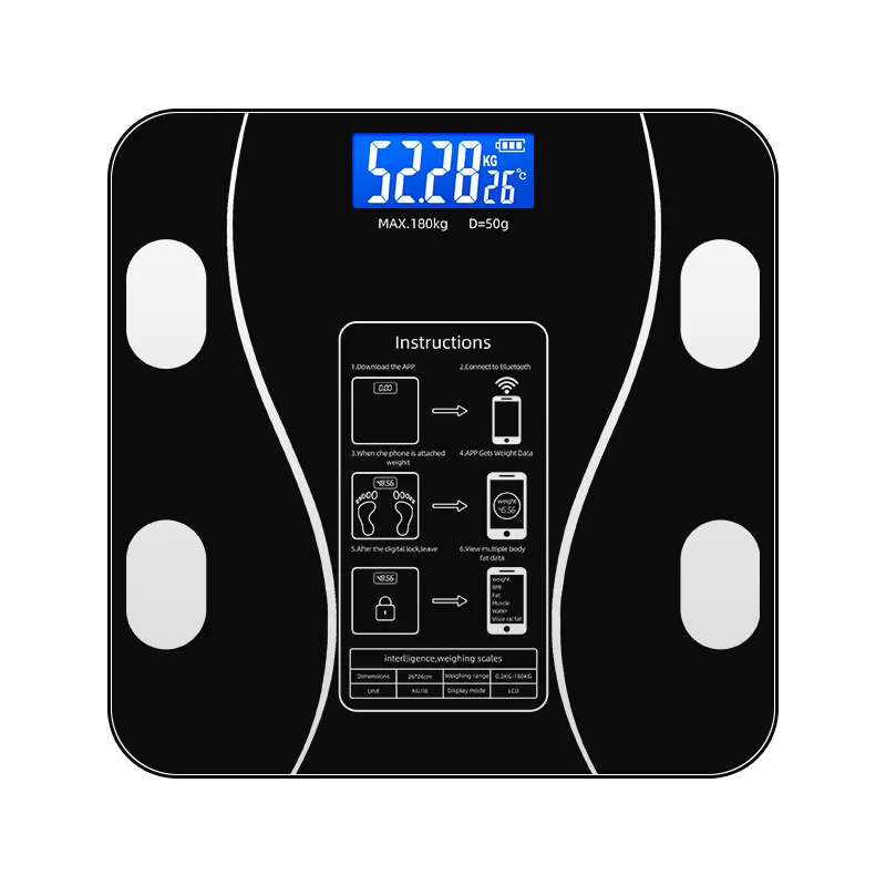 Body Fat Scale Weight Bathroom Smart Digital Bluetooth Scale with Smartphone App, Body Composition Monitor for Body Fat, BMI, Bo
