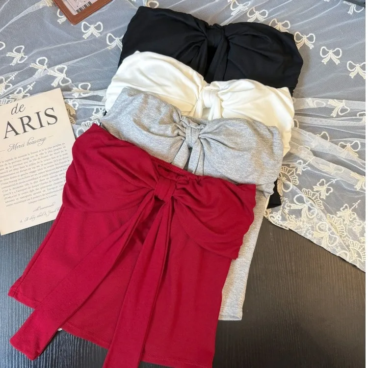 Summer New  Knot Strapl Vest Women Sexy Wrap Chest Inner Sweet And Spicy Girl Top Outer Wear ort Sle