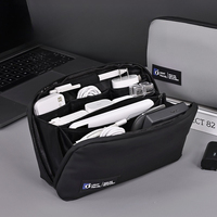 Portable Digital Accessories Organizer Bag Waterproof PU Leather Pouch for Travel Charging Cables, Earphones Power Bank Storage