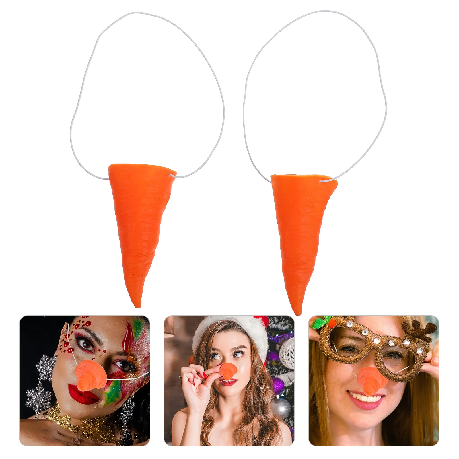 

2Pcs Replaceable Carrot Nose for Snowman DIY Costume Prop Holiday Party Decor Christmas Carnival Dress Up Accessory Festive
