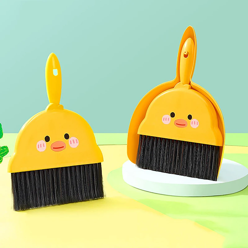 1Set Mini Desktop Broom Dustpan Suit Multipurpose Student Cleaning Supplies Household for Kindergarten Student Clean Tool