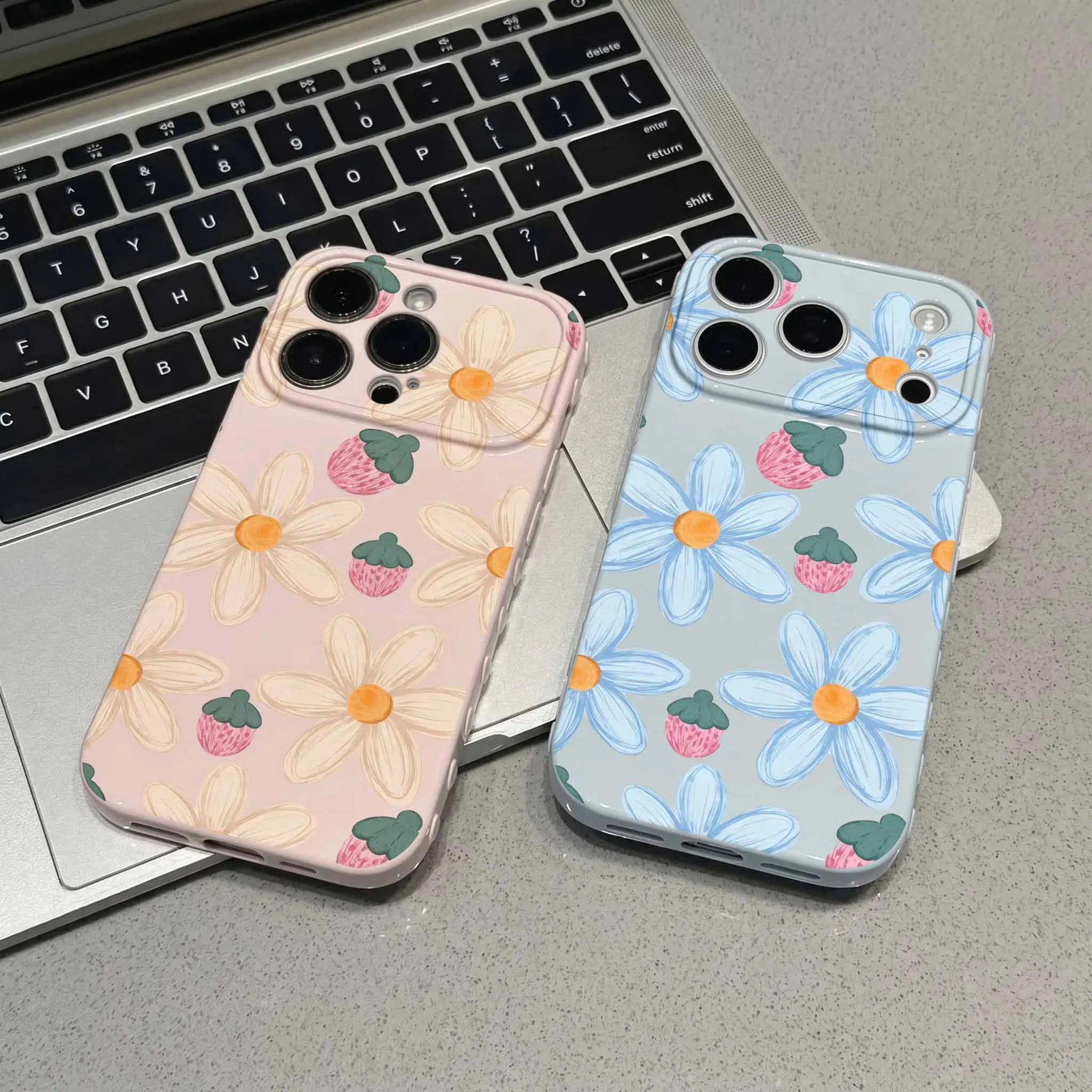 Beautiful and cute colored petals For Samsung A57 A56 A27 A36 A55 A54 A50 A30 A17 A16 A15 A14 A13 A12 Bubble Heart Phone Case