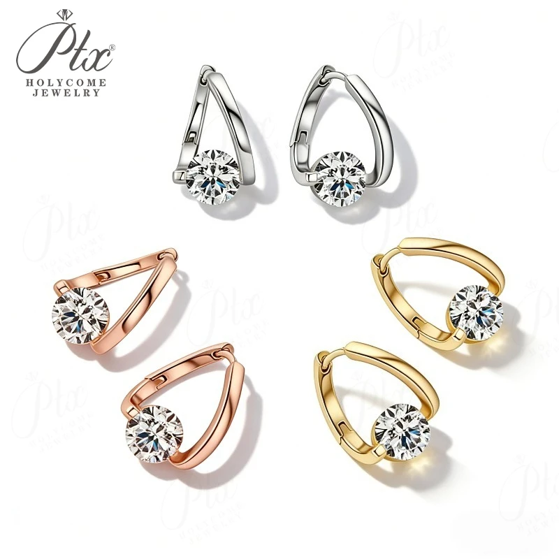 

1-2ct D Color Round Cut Moissanite Earrings VVS1 S925 White Yellow Rose Gold Classic Fine Jewelry Anniversary Gift for Her