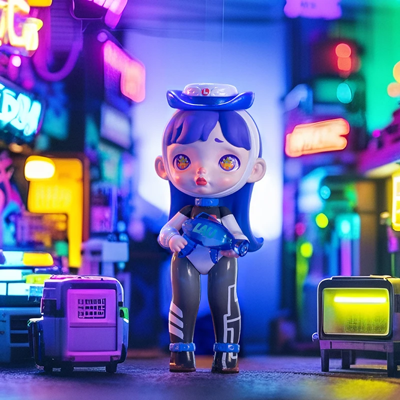 TOYCITY Laura "Cyberpunk Dreams" 블라인드 박스 - 무작위 미래형 소녀 피규어, 기술 테마 수집품 및 생일용 책상 장식