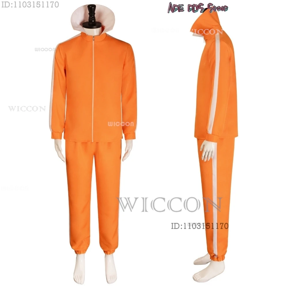 Movie Vector Cosplay Costume Orange Jakect Pant Glasses Wig Outfits Victor Set Mushroom-shaped Halloween Fancy Suit Party Prop