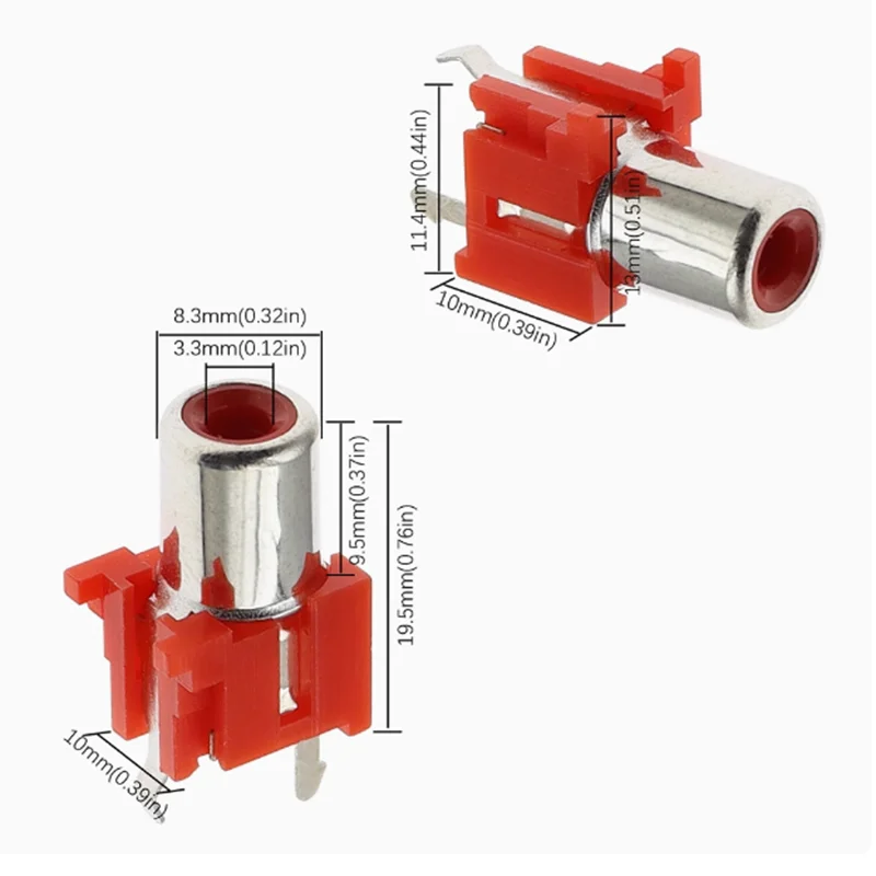 AV-6 3pin vertical 3-pin single-hole RCA Lotus socket /AV socket AV-8.4-6A audio port