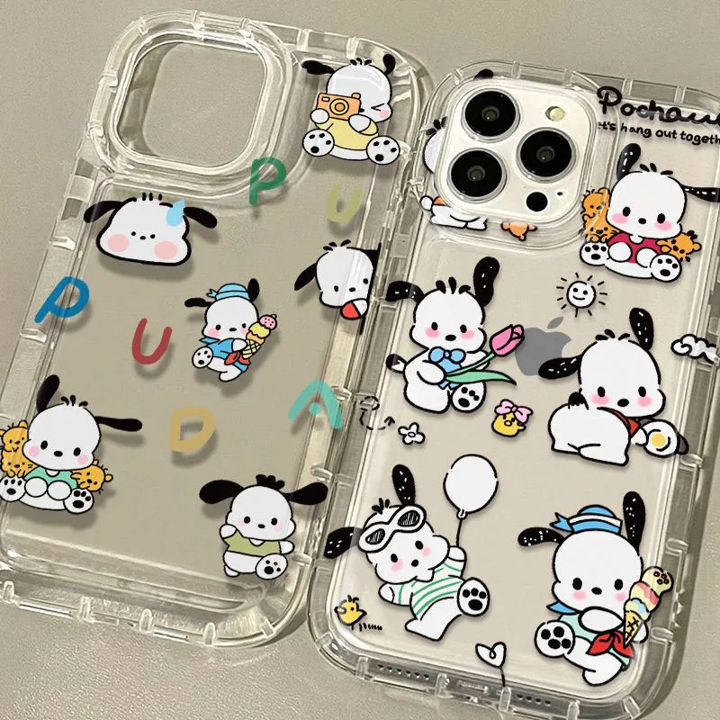 Cartoon Lovely Pochacco Phone Case for iPhone 15 14 13 12 11 Pro Max XR XS X 8 7 6 6S Plus SE 2020 Shockproof Transparent Cover