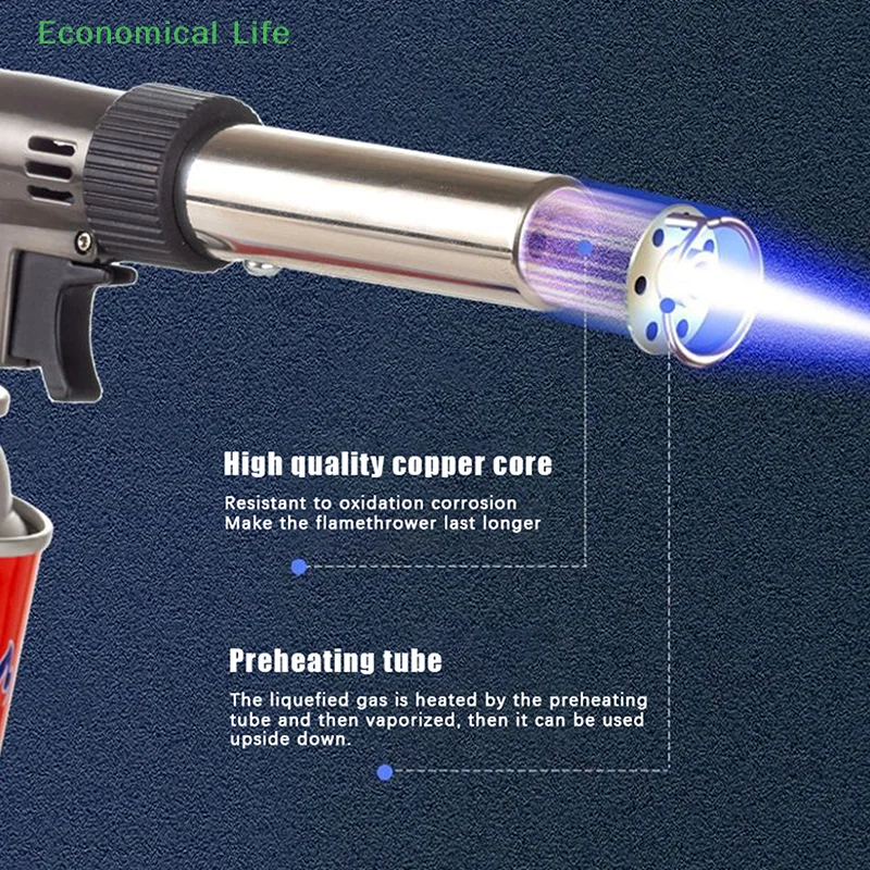 Imagem -05 - Tocha de Gás de Soldagem Portátil Pistola de Chama Queimador de Butano Acampamento ao ar Livre Churrasco Isqueiro Lança-chamas Suprimentos de Cozinha Equipamento de Soldagem