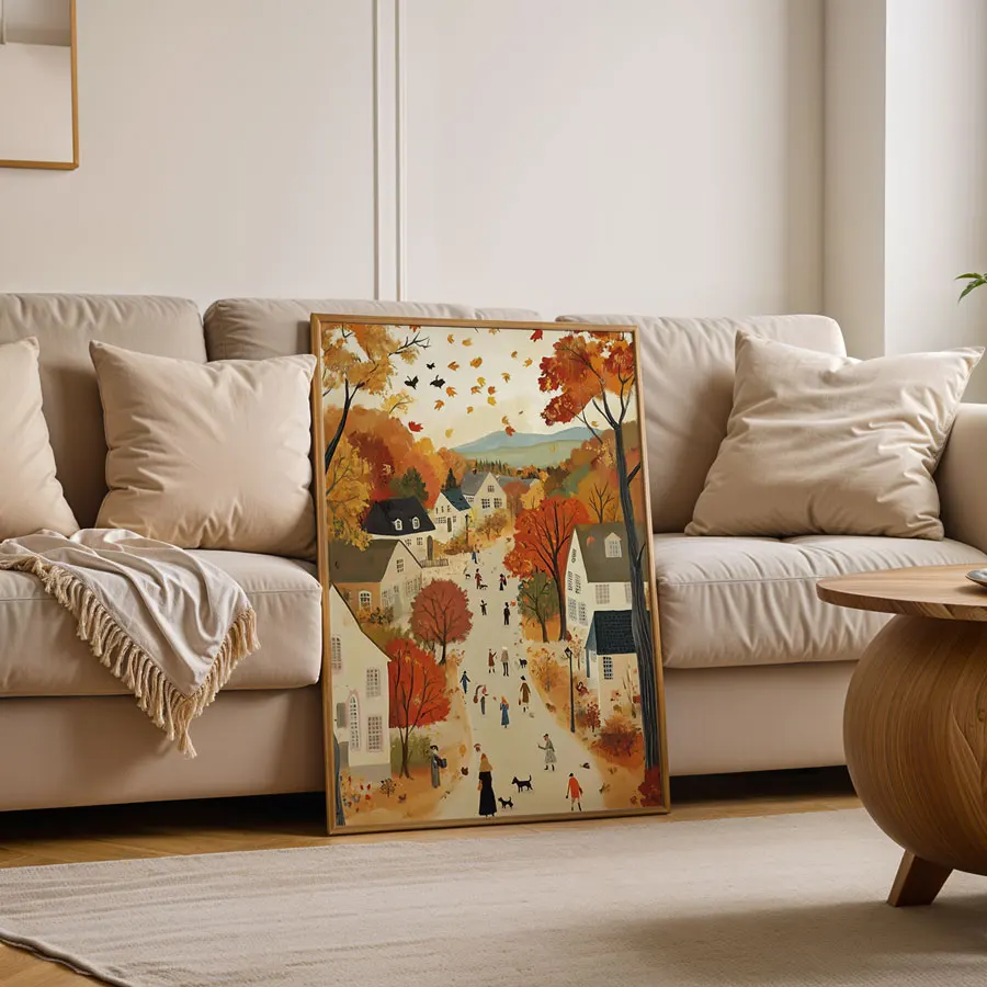 

1pcs Warm Autumn Mural Canvas, Warm Pastoral Style Prints, Country Art, Living Room, Dining Room and Home Decoration Paintings