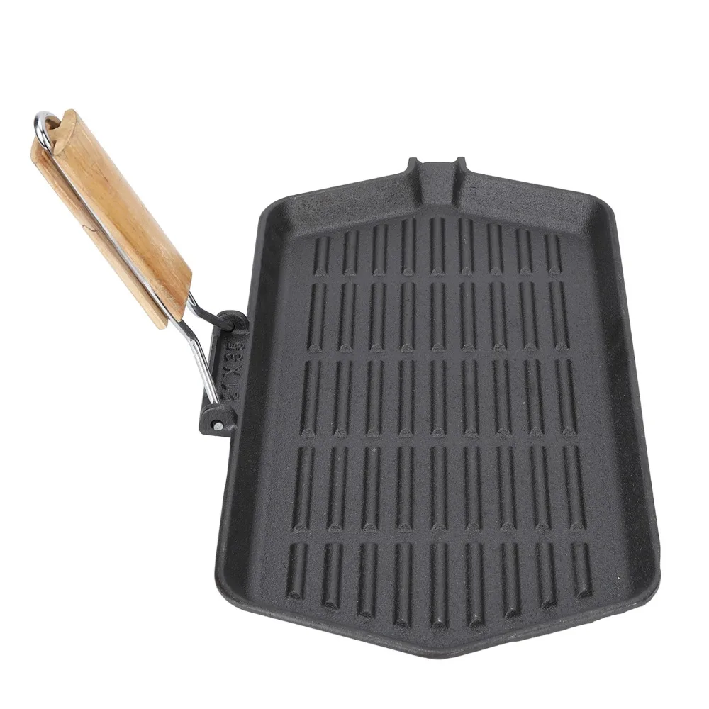 

Kitchen Cookware 21x35 Grill Pan Cast Iron Nonstick Steak Pan Black Portable Steak Griddle Indoor & Outdoor
