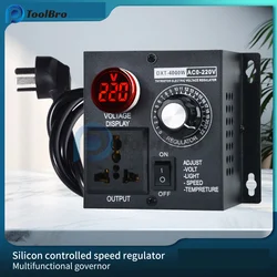 Voltage Regulator AC 220V 4000W Portable Speed Temperature Light Voltage Adjustable Dimmer Compact Variable Voltage Controller