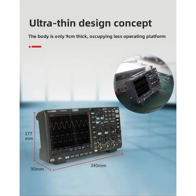 

Hot Sale CEM High Precision Color Screen Dual Channel Trigger Digital Oscilloscope DT-OS102C/152C/202C Made in China