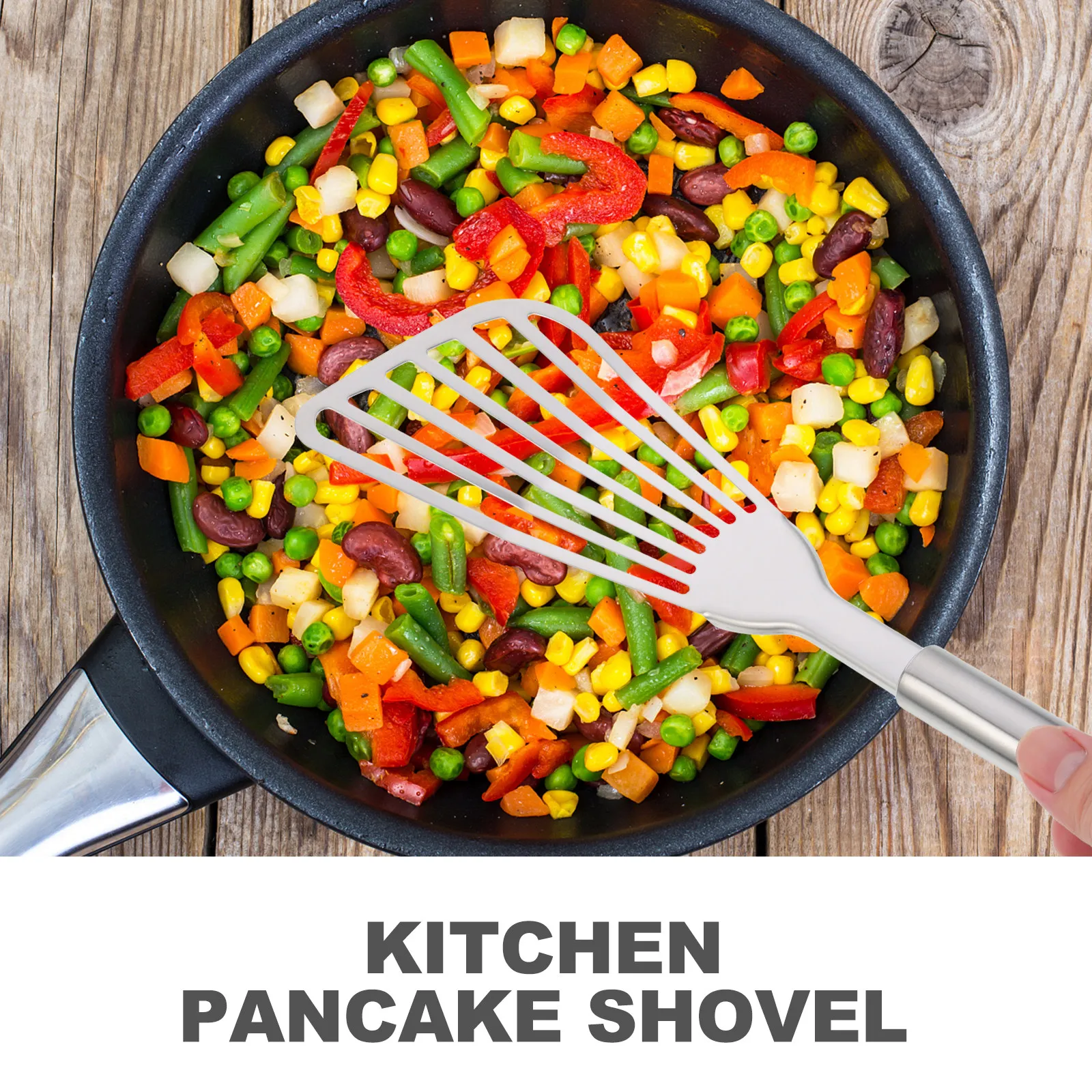 

1 шт. Утолщенная лопатка для стейка из высококачественной нержавеющей стали с длинной ручкой, кухонный инструмент для жарки рыбы, яиц, выпечки пирогов