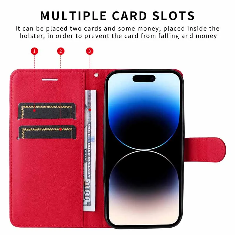 Flip Wallet Case For Realme C51 C53 C55 Note 50 Leather Stand Card Slots Book Coque Cover for Oppo A18 A38 A58 A78 A79 A98 Cover