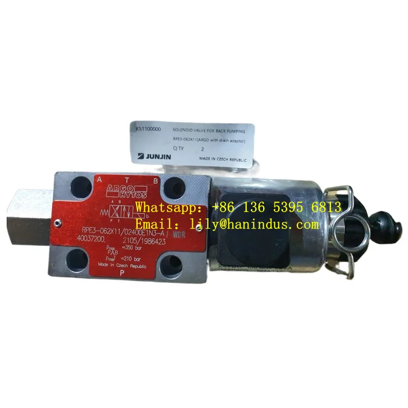 OEM:RB88190C,KS1100000,40037200  JUNJIN SOLENOID VALVE ARGO RPE3-062X11/02400E1N3-A Original