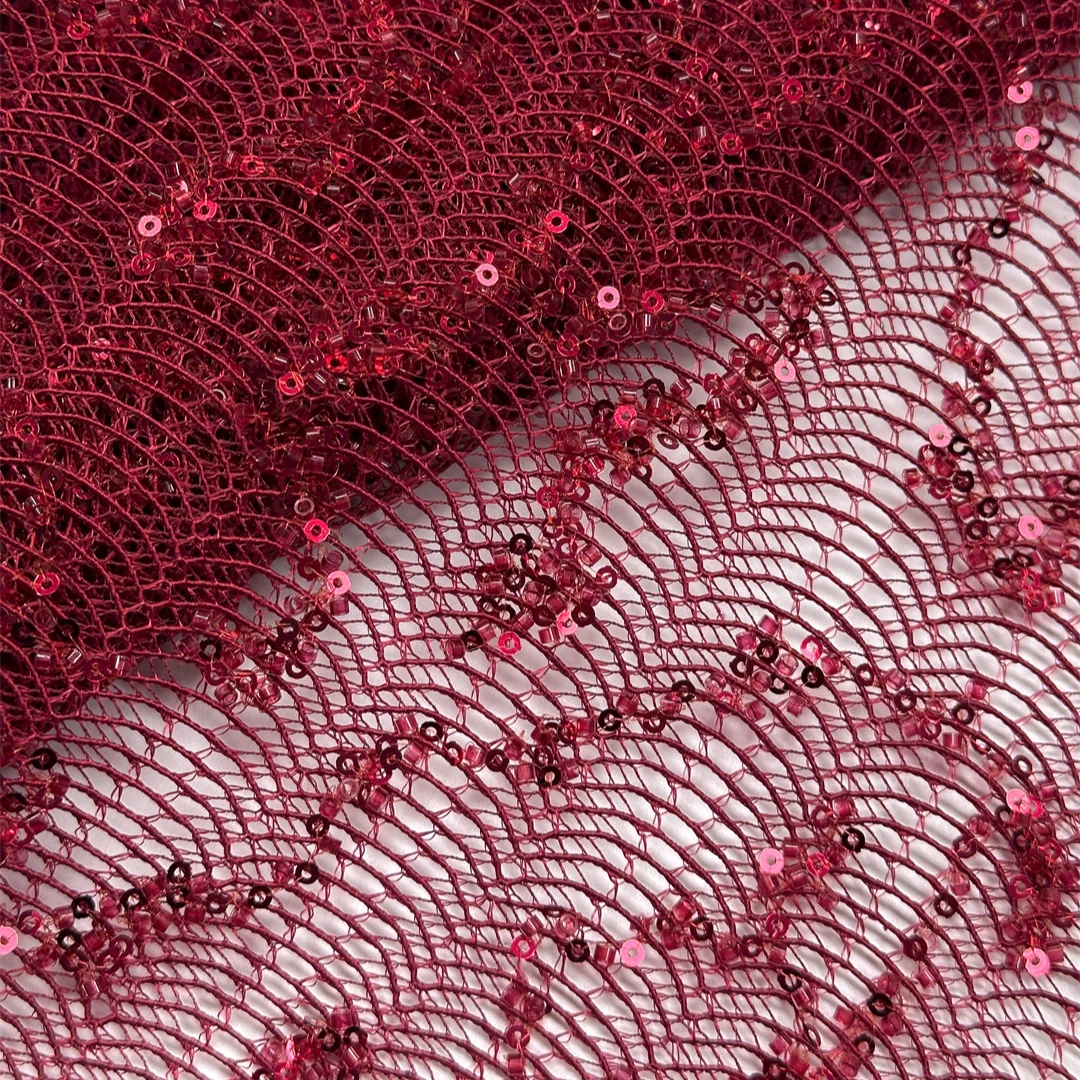 Embroidery Ai - Luxury French Sequins Bead Mesh Lace