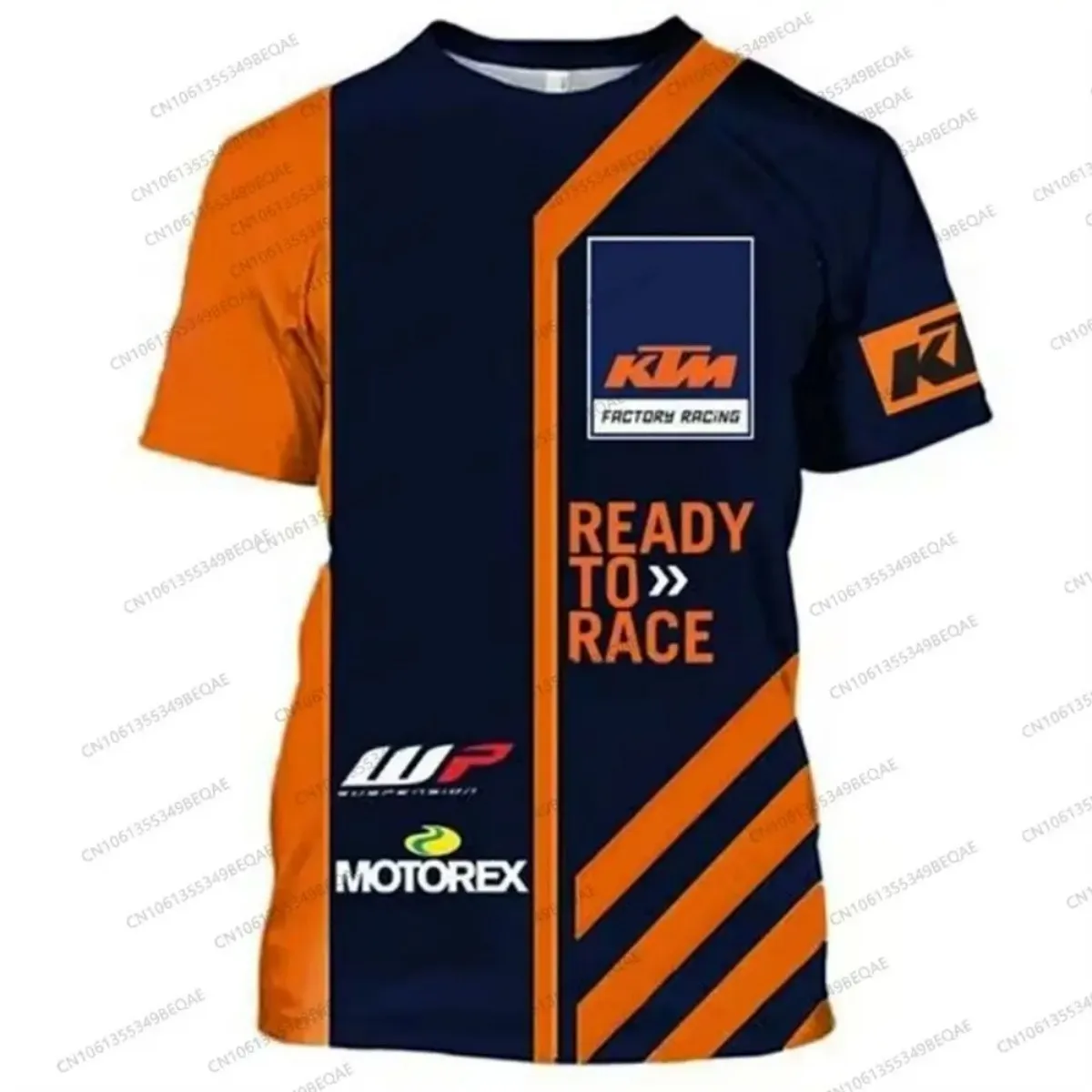 Camiseta KTM Factory Racing Ready to Race con Estampado 3D para Hombre y Mujer, Jersey de Motocross Transpirable de Manga Corta para Verano