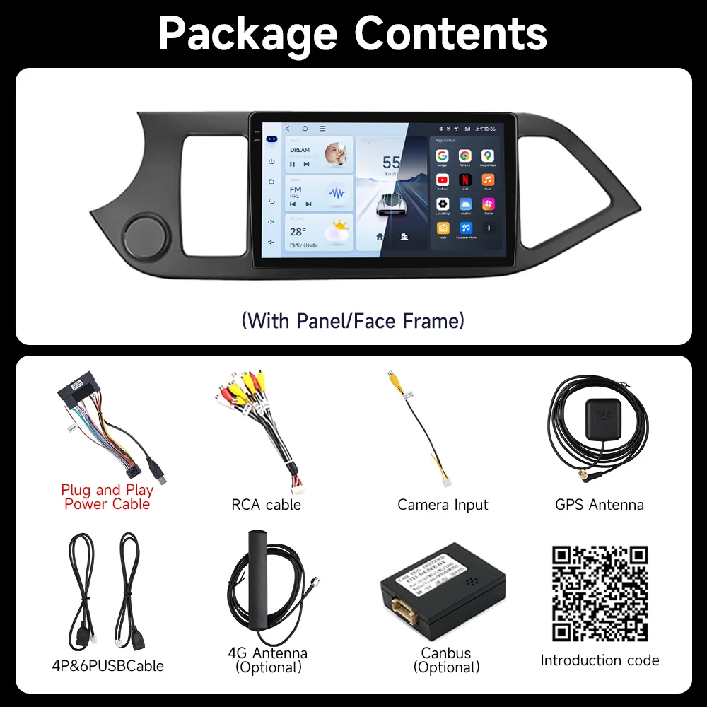 JIUYIN Android 15 Carplay Car Radio Multimidia Video Player For KIA PICANTO Morning  2011-2016 Navigation GPS IPS Head Unit