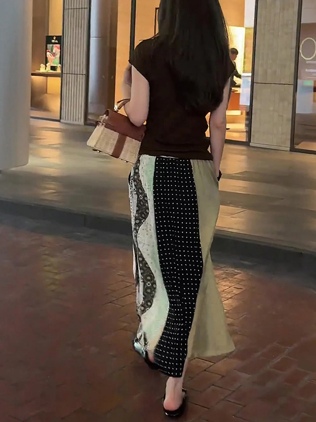 Color Blo Polka Dot ter Ne  Dr Women's Ele Unique Beautiful High Waist A-Line Long Skirt Summer New Arrival
