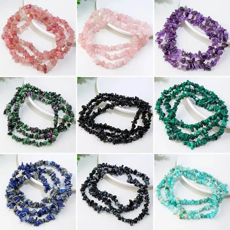 5-12mm Natural Garnet Amethyst Aquamarine Beads Irregular Freeform Chip Gravel Shape Stone Bead DIY Jewelry Making Bracelet view 2