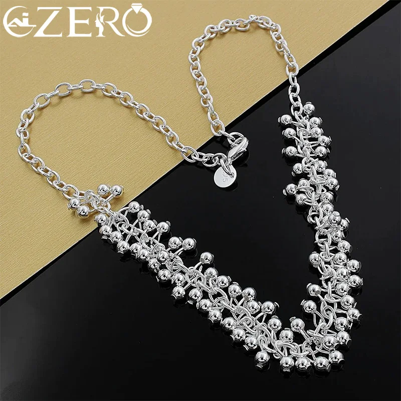 

Noble charms 925 Sterling Silver Pretty smooth beads grape necklace for Women fashion Classic Jewelry wedding Party Holiday gift