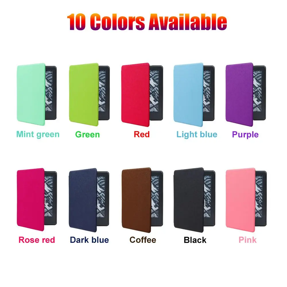 Folio Ultra Slim Cross Grain Smart Case PU Leather Protective Shell Magnetic Cover For Amazon Kindle Paperwhite 1/2/3