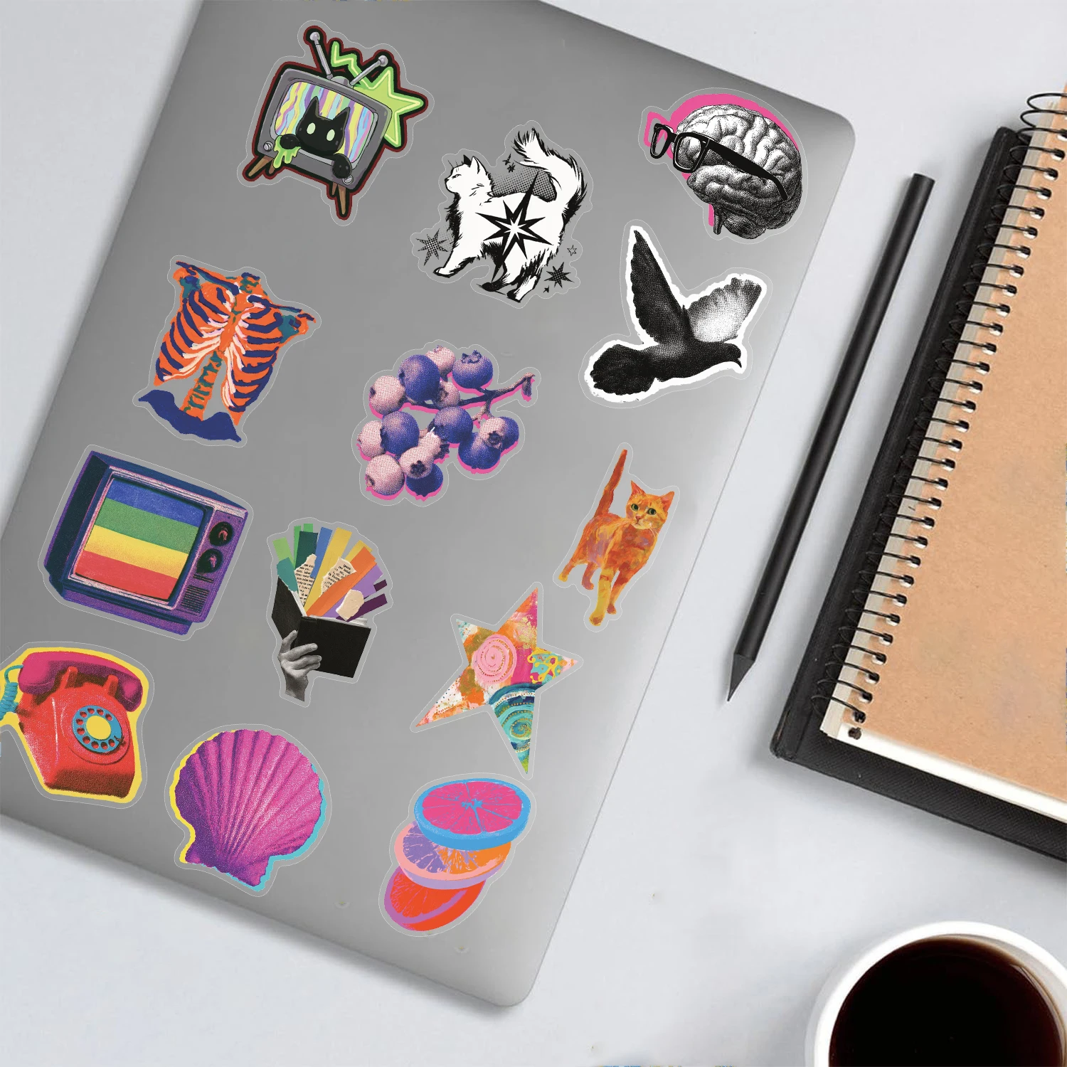50PCS Millennium Pop Sticker Bicycle Scrapbook Gift Supplies Harajuku Laptop Luggage Bottles Waterproof Cafe Motorcycle Stickers