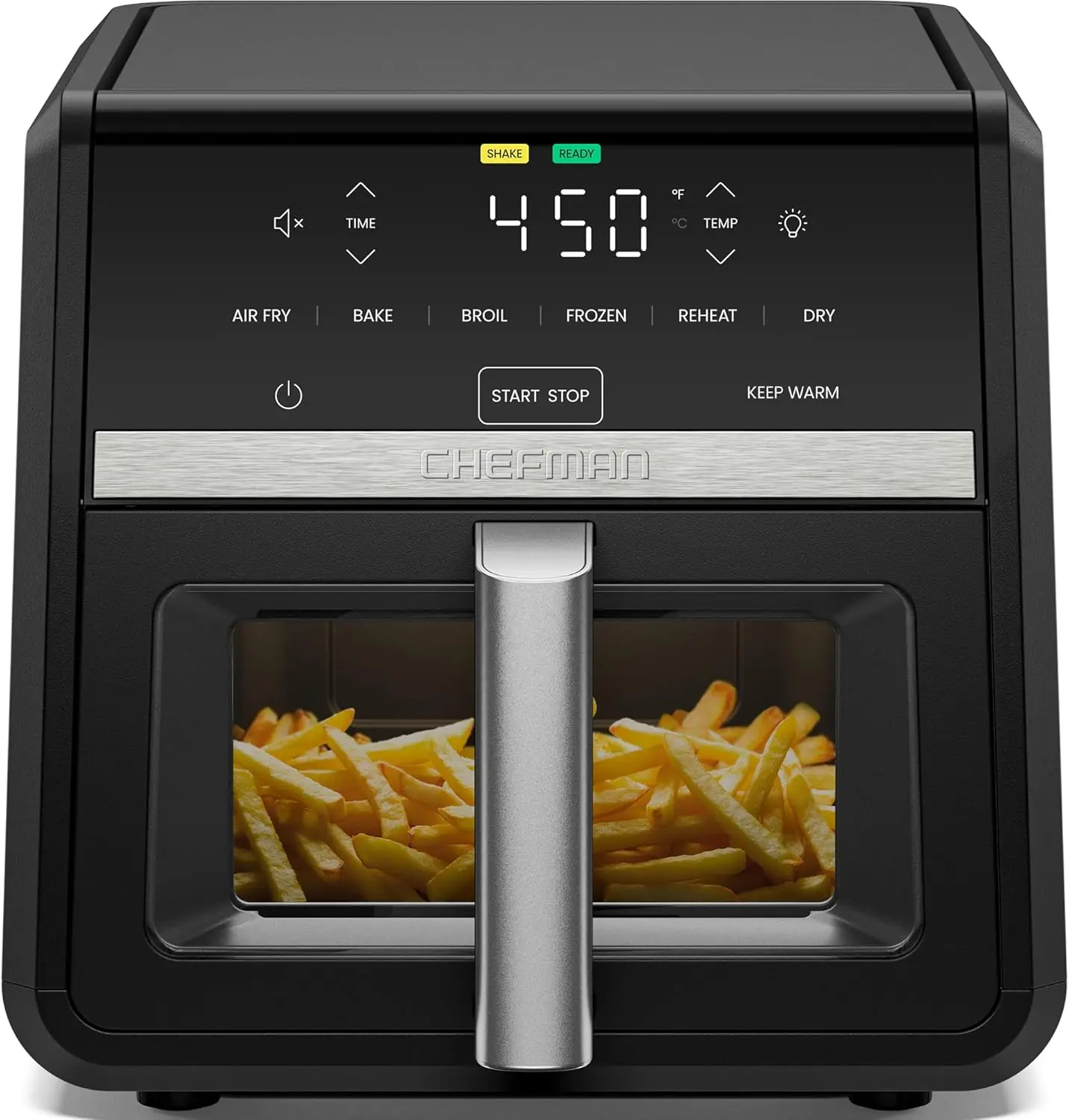 

Аэрофритюрница 9 Qt XL с окном для просмотра, 7 функций в 1 для более хрустящих результатов, до 450°F ° Ф