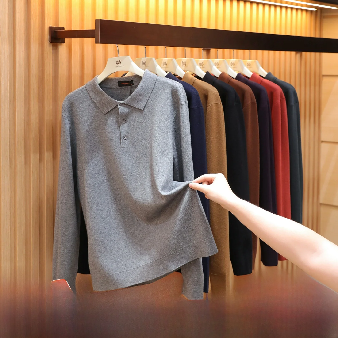 

Ele Men's Knitted Long Sve irt High-end Mixture of Wool And Other Fibers Casual Sle for Daily Wear