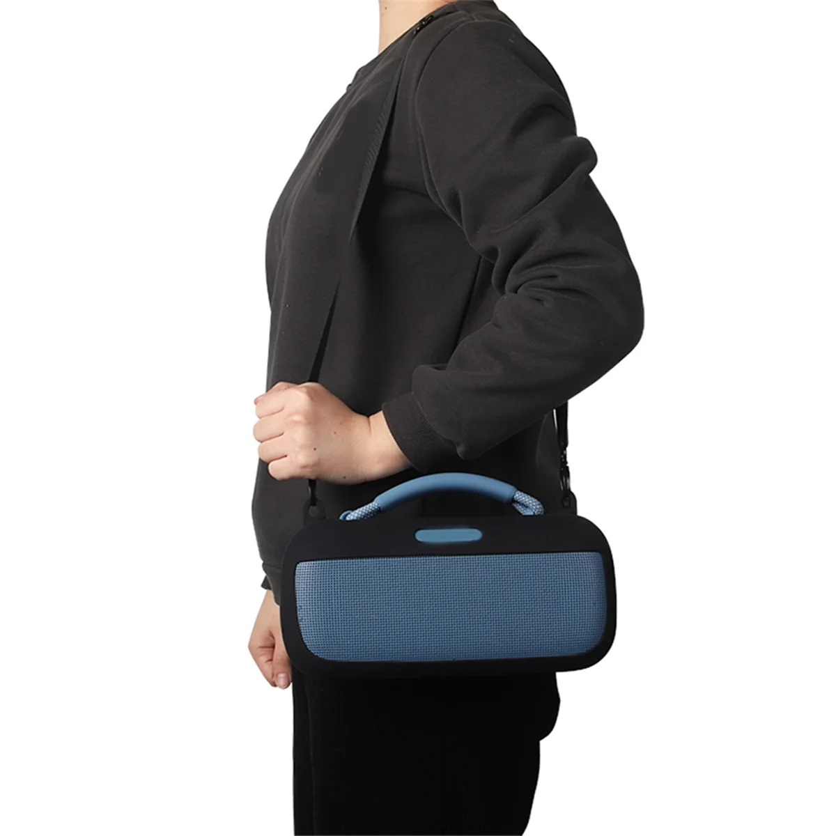 

NEW!! Shockproof Silicone Cover Case with Shoulder Strap for Bose SoundLink Max Speaker, Anti-Scratch Protective Pouch Bag A