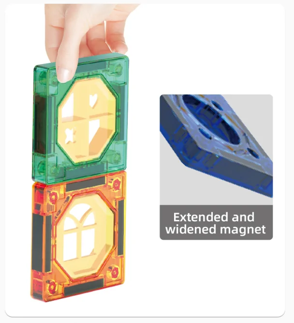 Magnetische tegels Marble Run Race Track 3D heldere magnetische bouwstenen Educatief STEM-speelgoed Kinderen leren bouwset Cadeau