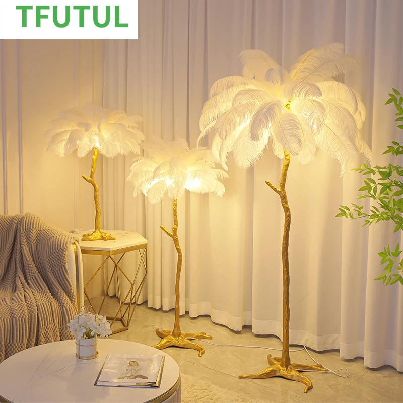 

Handmade Feather Led Floor Lamps for Living Room Sofa Side Standing Lamp Bedroom Bedside Light Home Decoration Lighting Fixtures