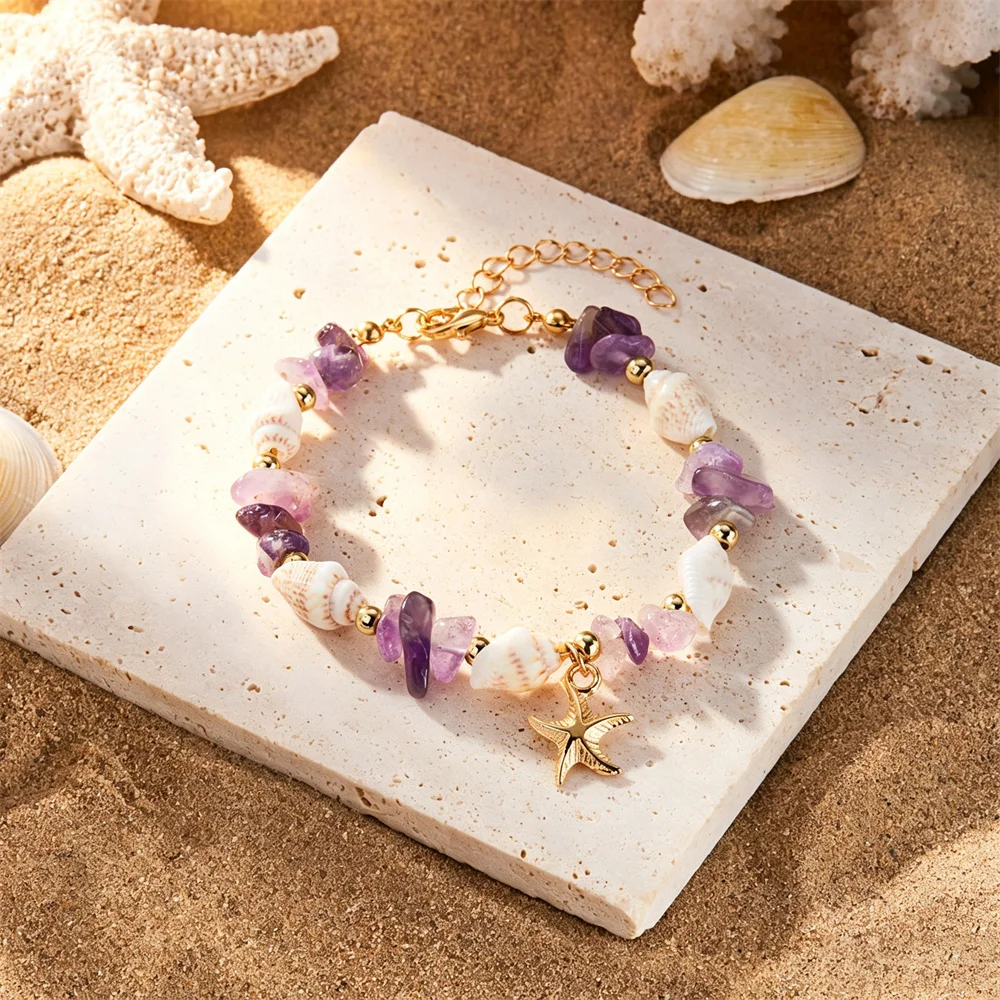 Travel Accessories Gifts For Women - Böhmisches Seestern-Anhänger-Armband für Frauen Handgefertigtes Armband