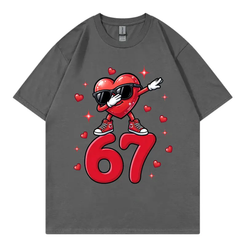 日六日七ミームグラフィック Tシャツ男性女性服原宿 Y2k オーバーサイズ Tシャツ夏カジュアルコットン半袖 Tシャツ