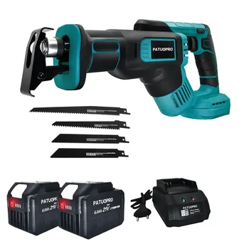 Serra alternativa elétrica sem fio de 18v com 4 lâminas, serra elétrica de corte de madeira, metal, pvc, serra sabre para bateria makita de 18v