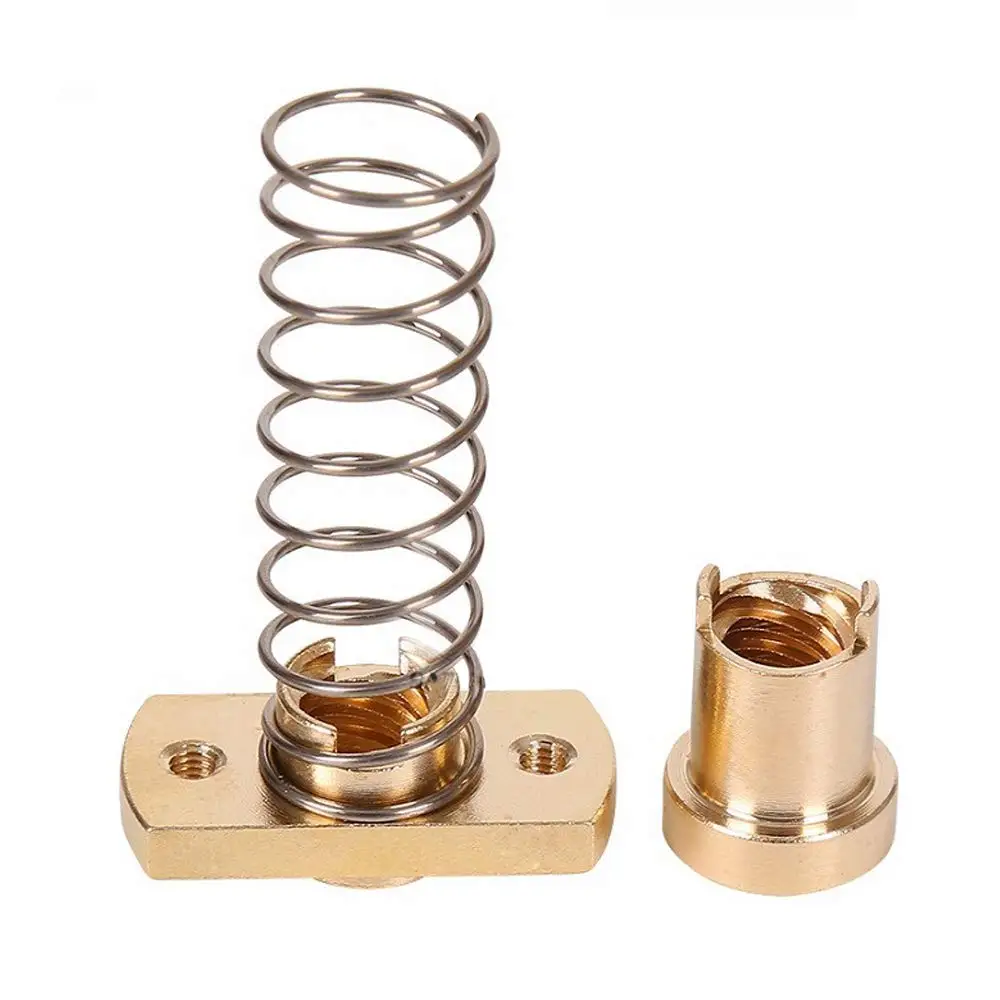 Z axis T8 sprężyna kompensacyjna obciążony mosiężne nakrętki szczelinowy do usuwania nakrętki dla uaktualnienia 3 3s Pro V2 CR-10 drukarka Tornado