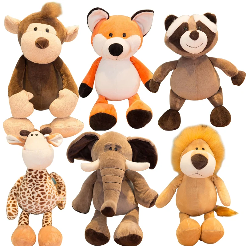 25/35cm Forest Animals Stuffed Plush Doll Toys Kids Giraffe Elephant Monkey Lion Tiger Plush Animal Toys Children Birthday Gifts