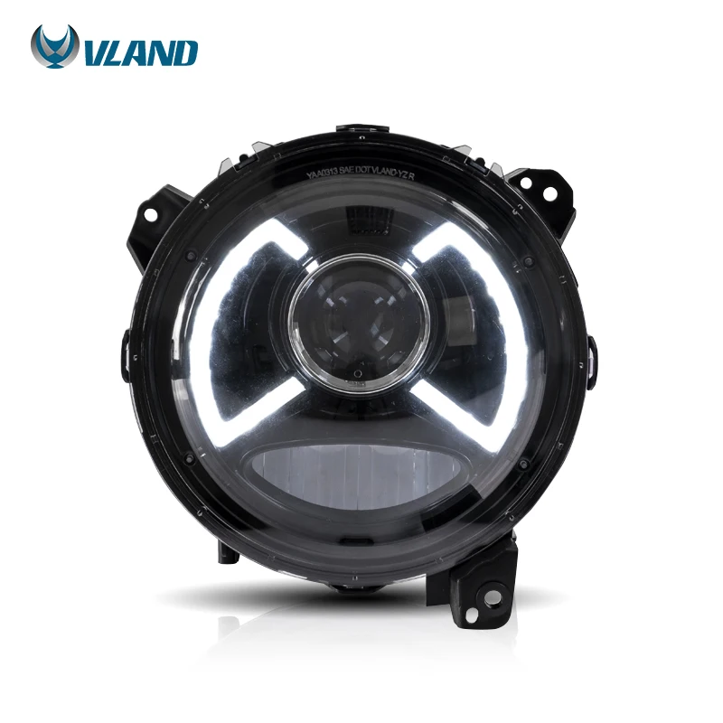 

LED Headlight Head Lamp Assembly 2018 2019 New Style Blue DRL to White for Jeep JL Wrangler