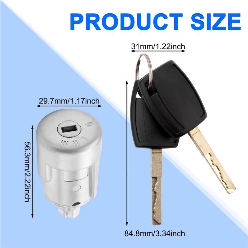 ABHY-Ignition Barrel Switch With 2 Keys 1926227 For Ford Transit MK8 2014-2019 Custom Tourneo Custom 2012-2019