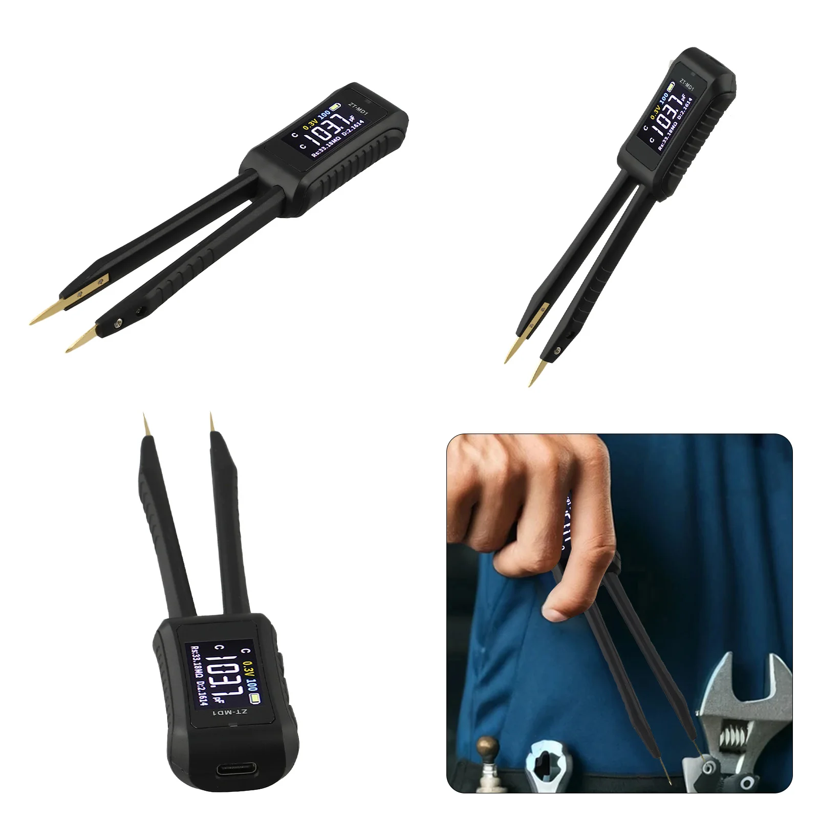 

Intelligent Digital LCR Bridge Tweezer ZT-MD1 LCR Meter Tester Multimeter Tester For Test, Measurement Tool Accessory