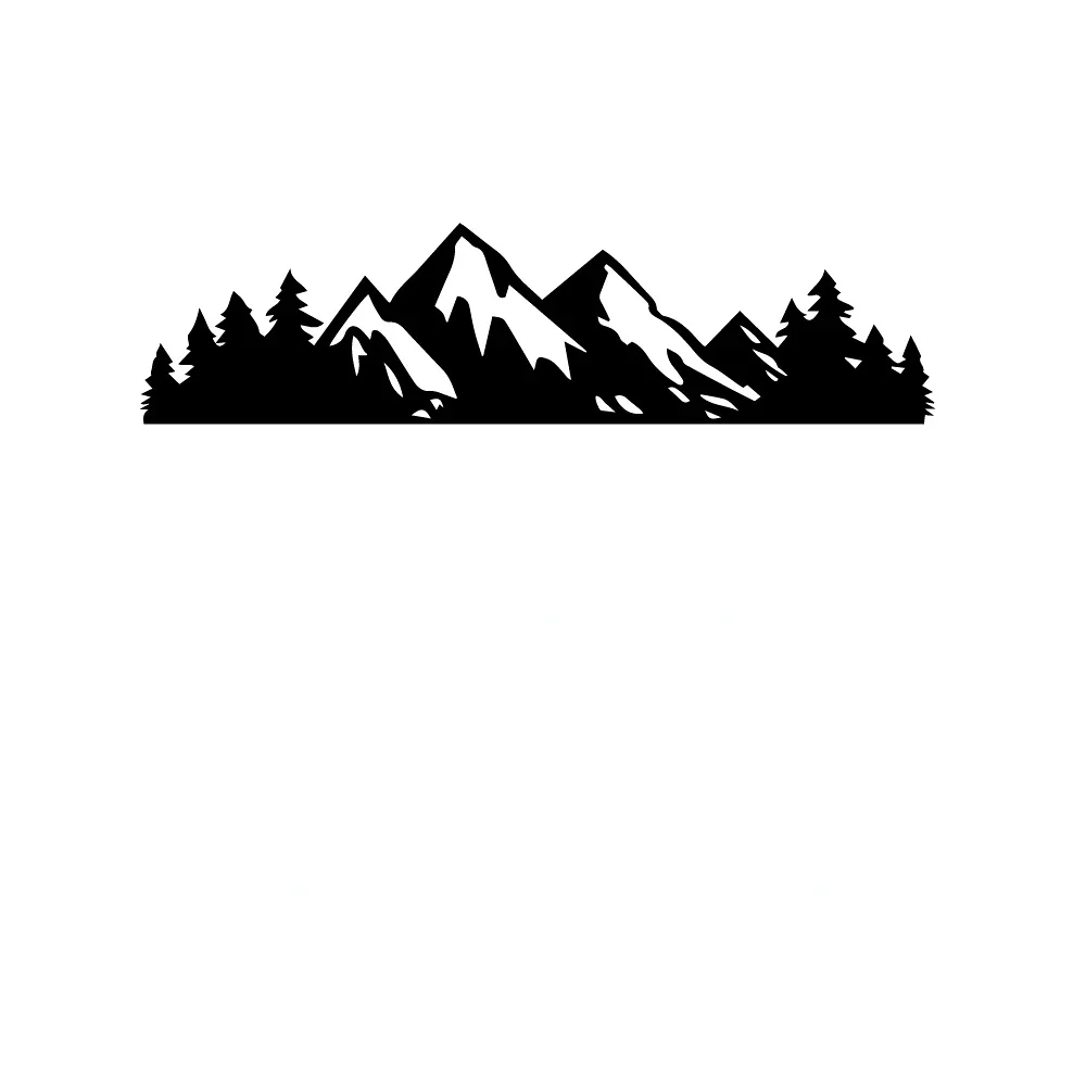 2Pcs 2D Flat Mountain Silhouette Vinyl Sticker Set, Waterproof Sunscreen Decal for Car Rear Window Decor, Holiday Gift