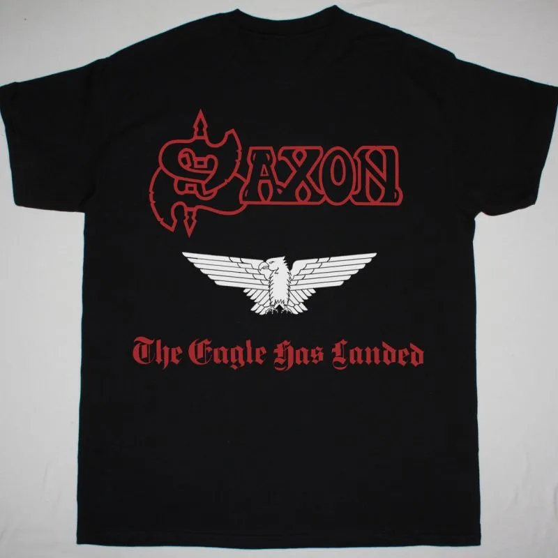 

SAXON THE EAGLE HAS LANDED T-Shirt Short Sleeve Cotton bLACK mEN s TO 5xl be2019