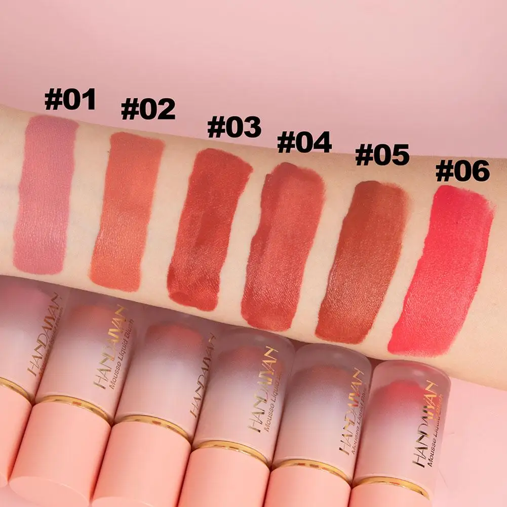 3 In 1 Liquid Blush Matte Glitter Face Liquid Blusher Blush Mousse Contour Eye Highlighter Waterproof Stick Rouge Cheek Smo P5Q1